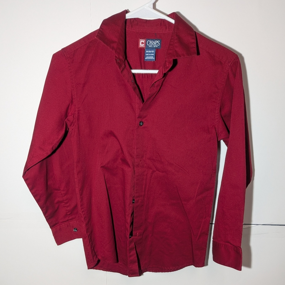 Chaps Burgundy Button-Up Shirt Size 10/12